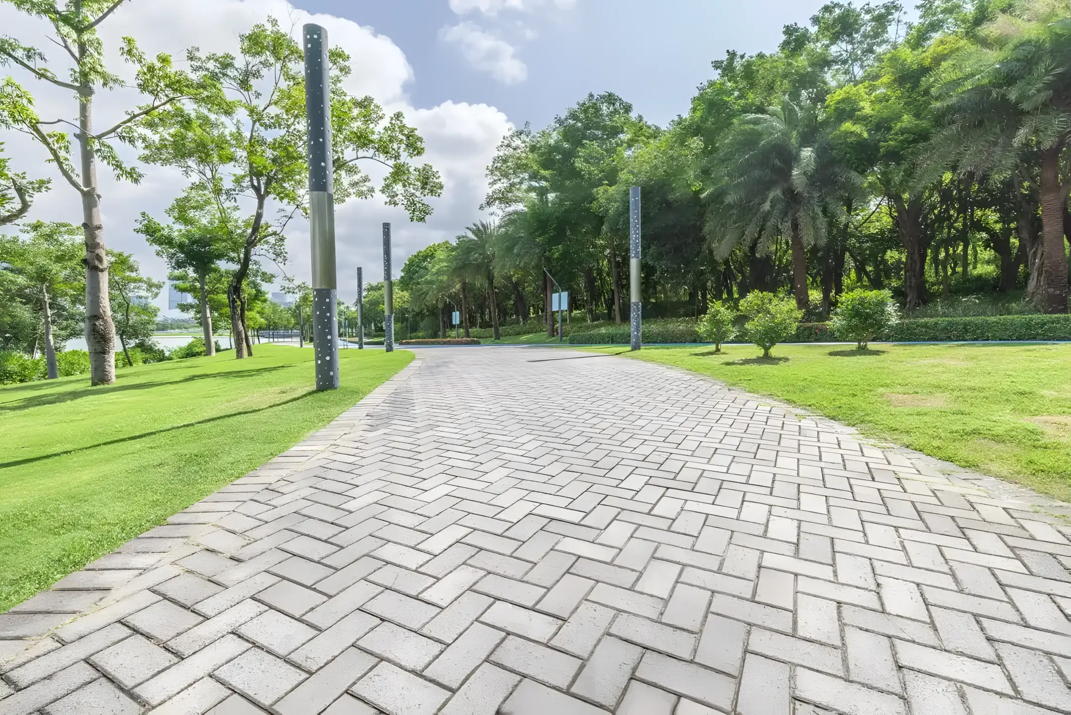 Paver walkway installed at a public park in Tampa